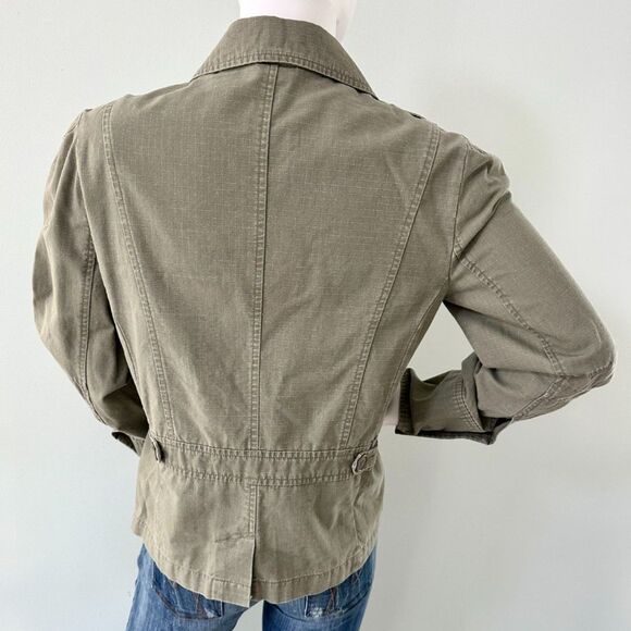 Arizona Jean Company Vintage Y2k Olive Green Utility Military Style Jacket Med - Picture 3 of 7
